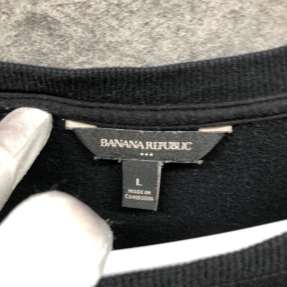 Banana Republic Balloon Sleeve Sweatshirt Womens L Black Crewneck Relaxed - Picture 6 of 9